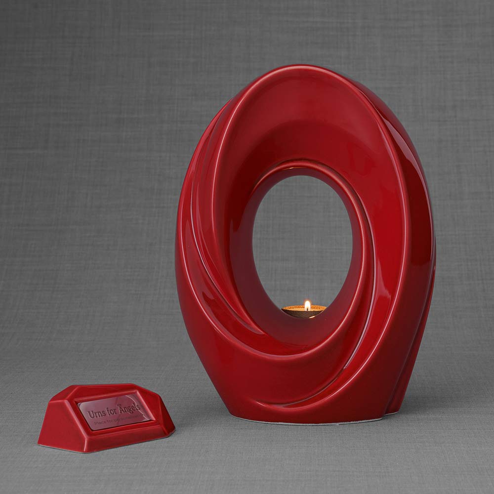 Memorial Nameplate Holder Red with The Passage