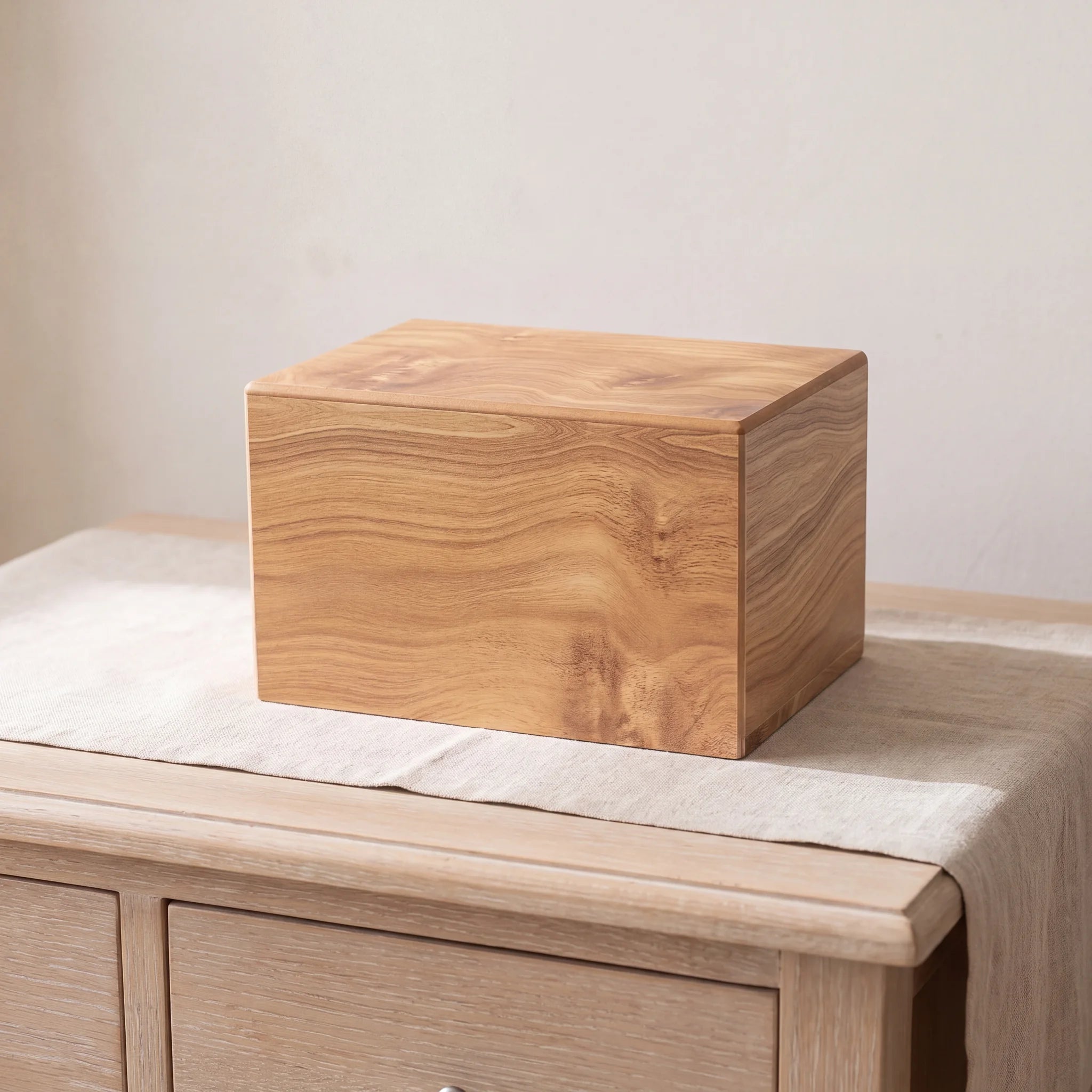 Oak Wood Effect MDF Cremation Urn for Adult Ashes