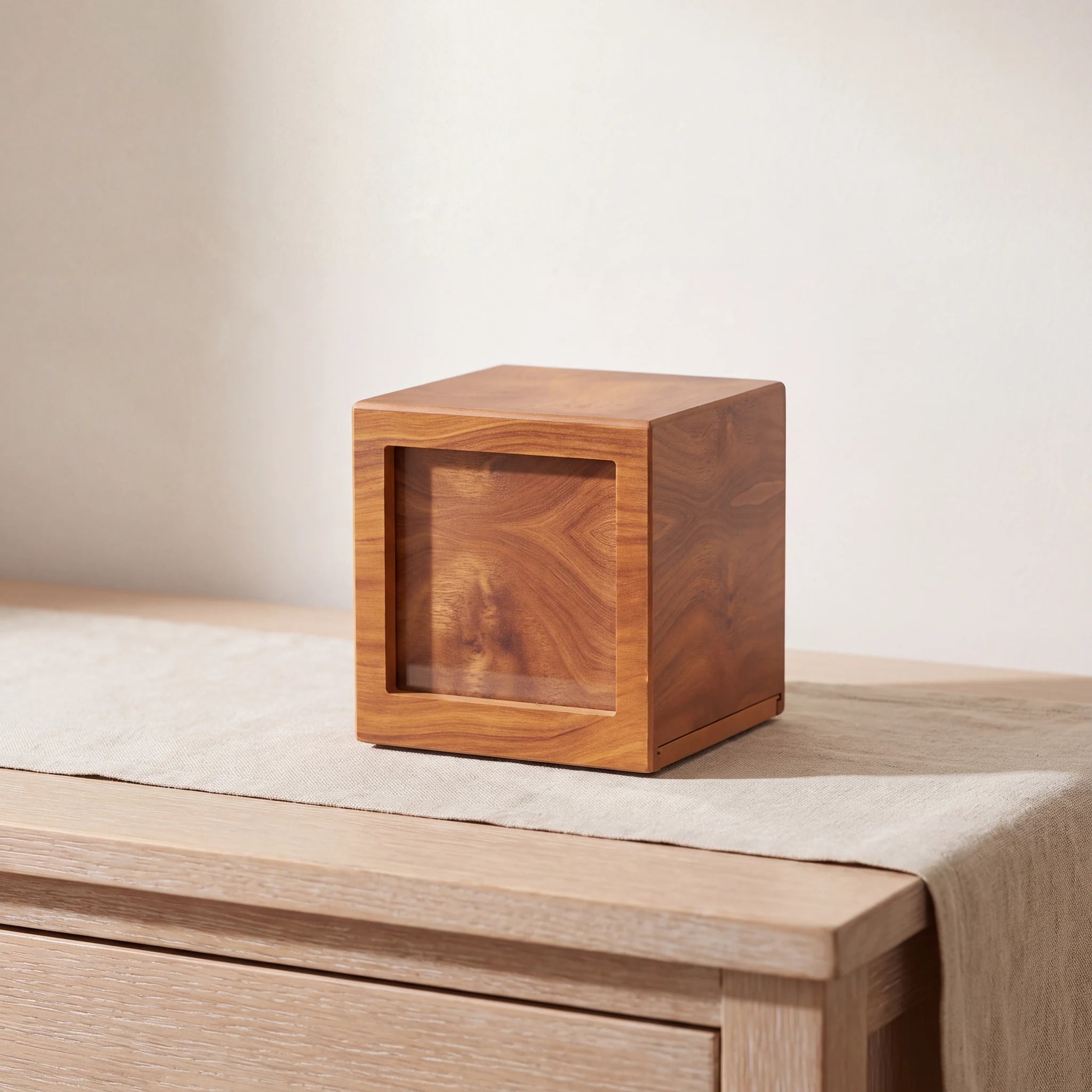 Oak Wood Effect MDF Photo Frame Adult Cremation Urn for Ashes
