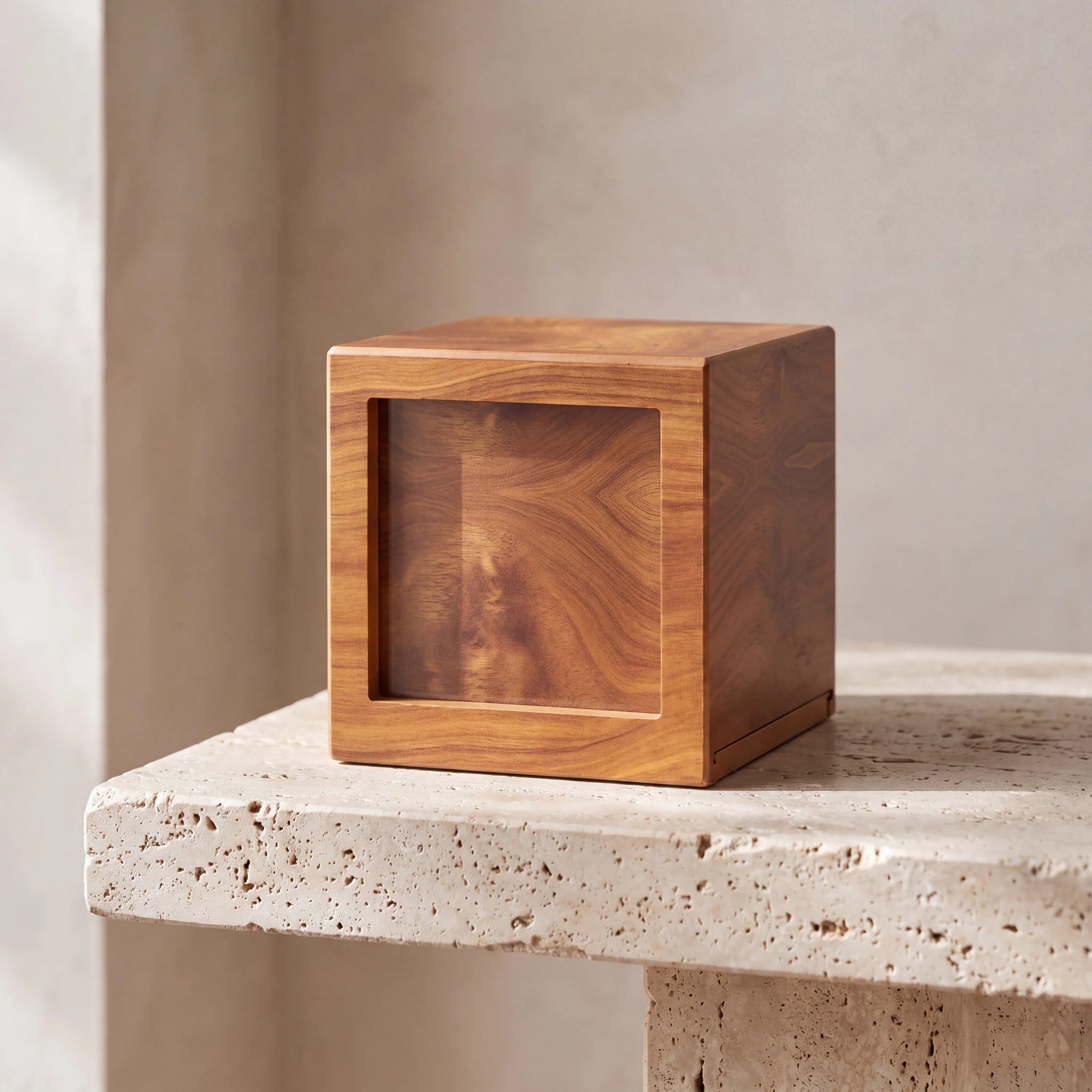 Oak Wood Effect MDF Photo Frame Adult Cremation Urn for Ashes