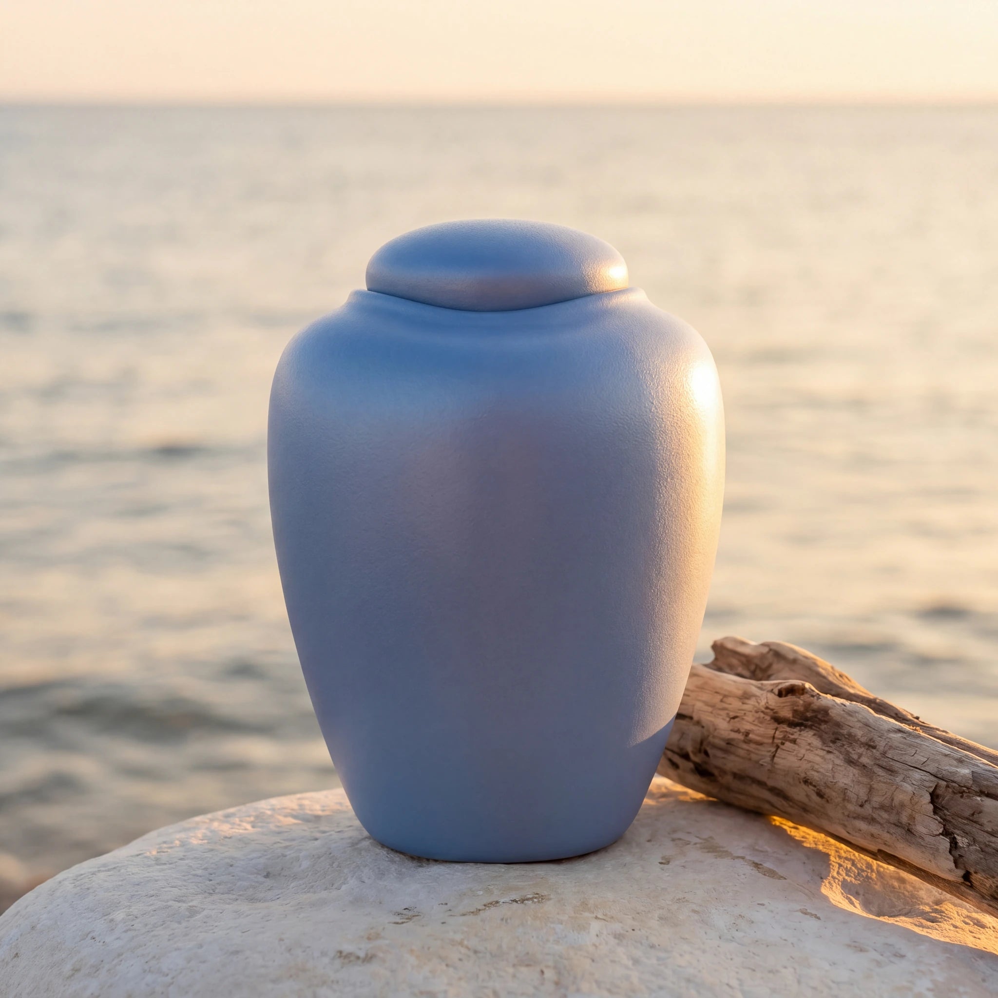Oceane Aqua Blue Biodegradable Water Urn for Ashes - Adult