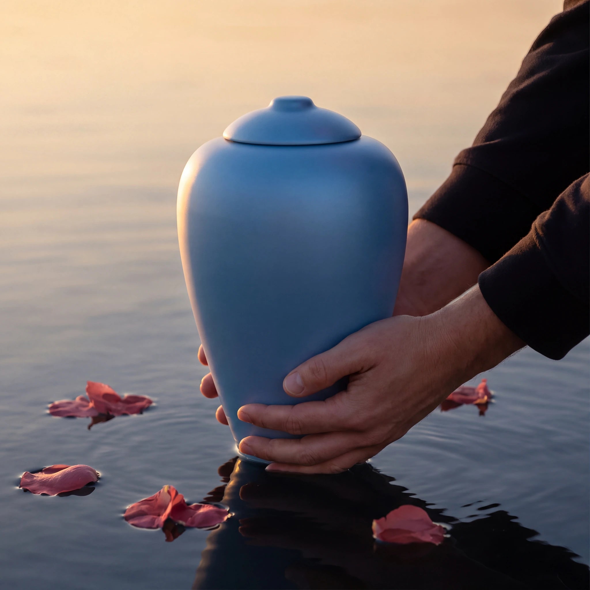 Oceane Classic Aqua Biodegradable Water Urn for Ashes - Adult