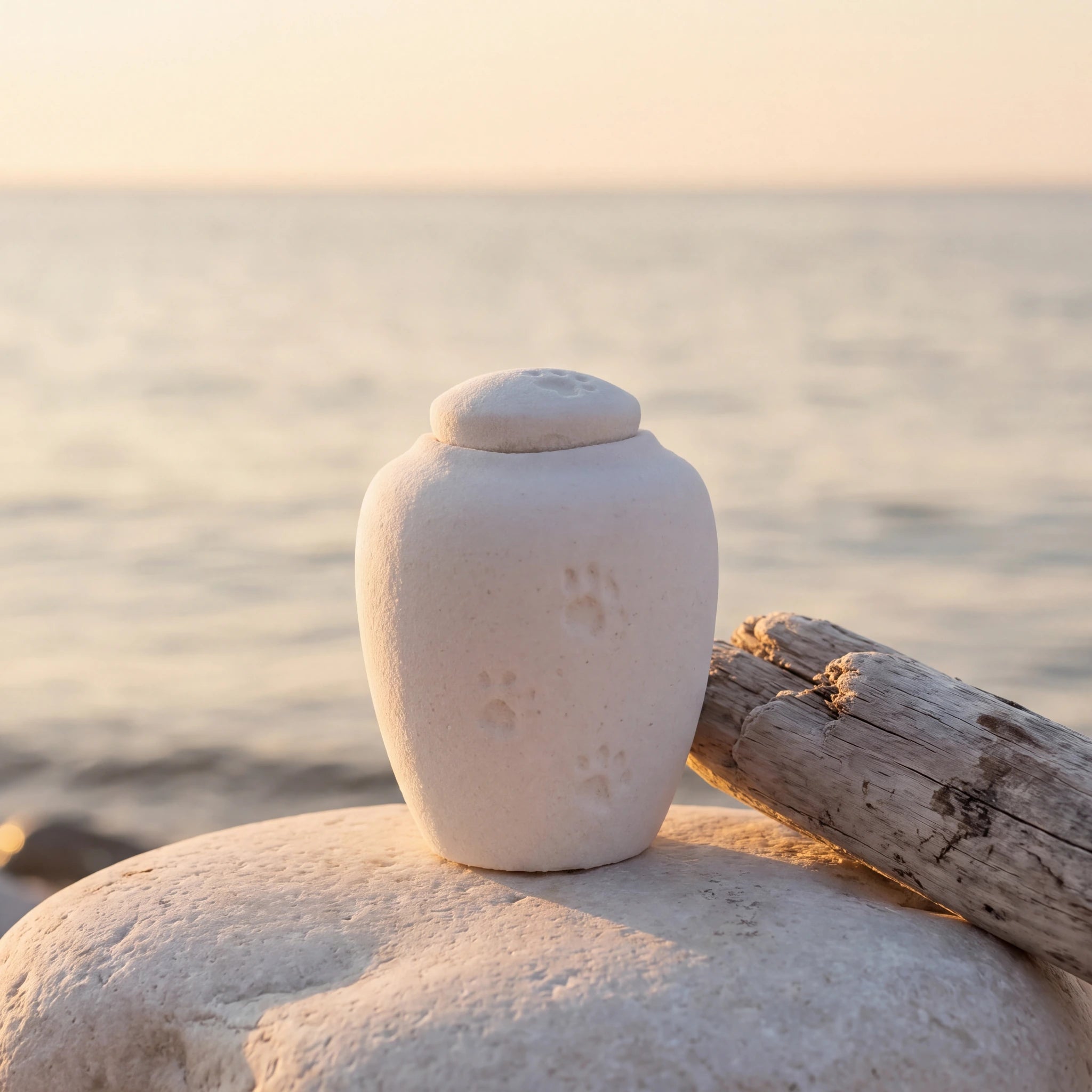 Oceane Quartz Biodegradable Water Urn for Pet Ashes - Small