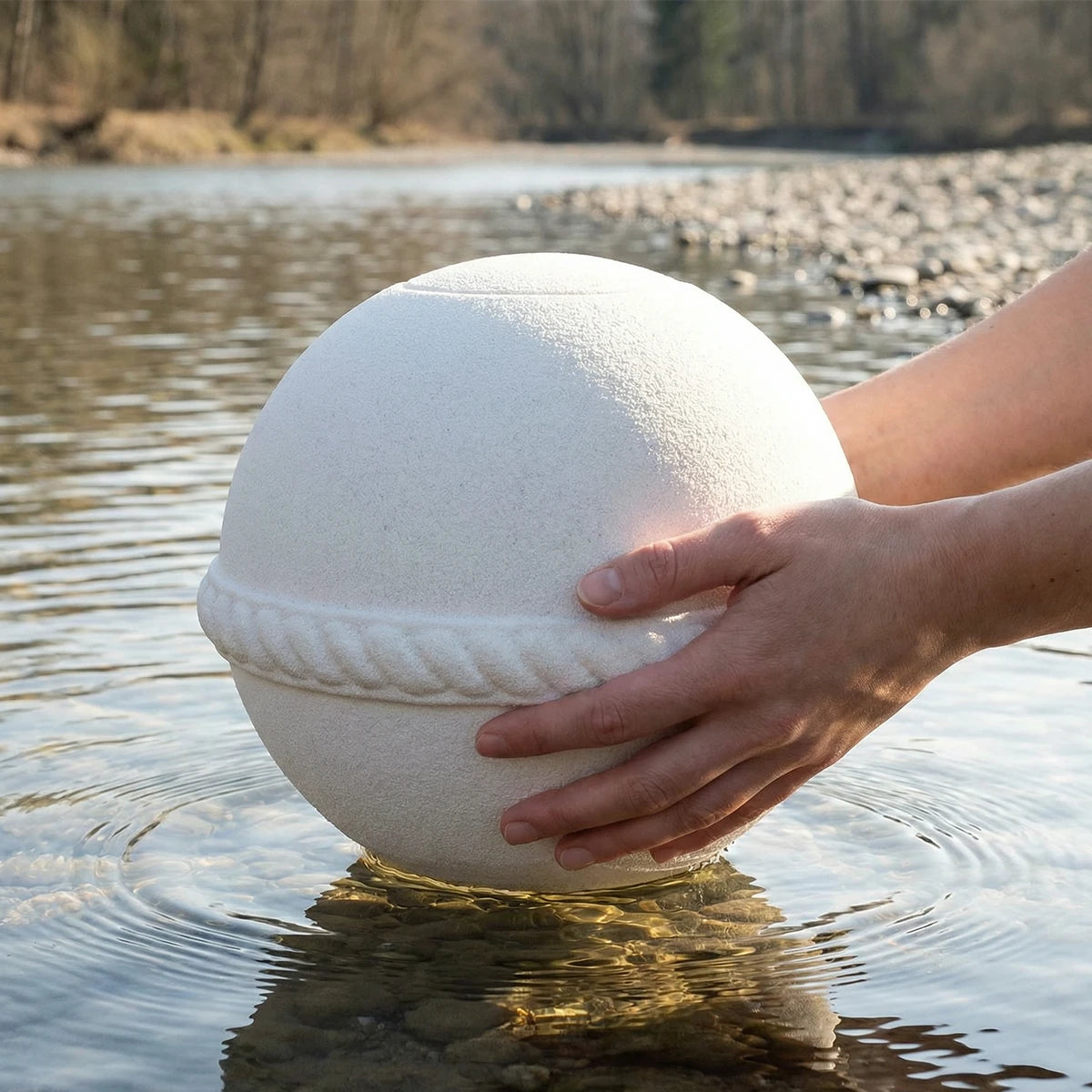 Oceane Quartz Biodegradable Water Urn for Ashes - Small