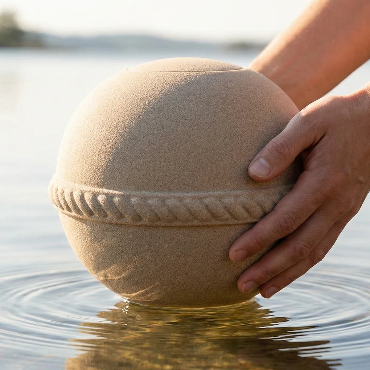 Oceane Sand Biodegradable Water Urn for Ashes - Adult