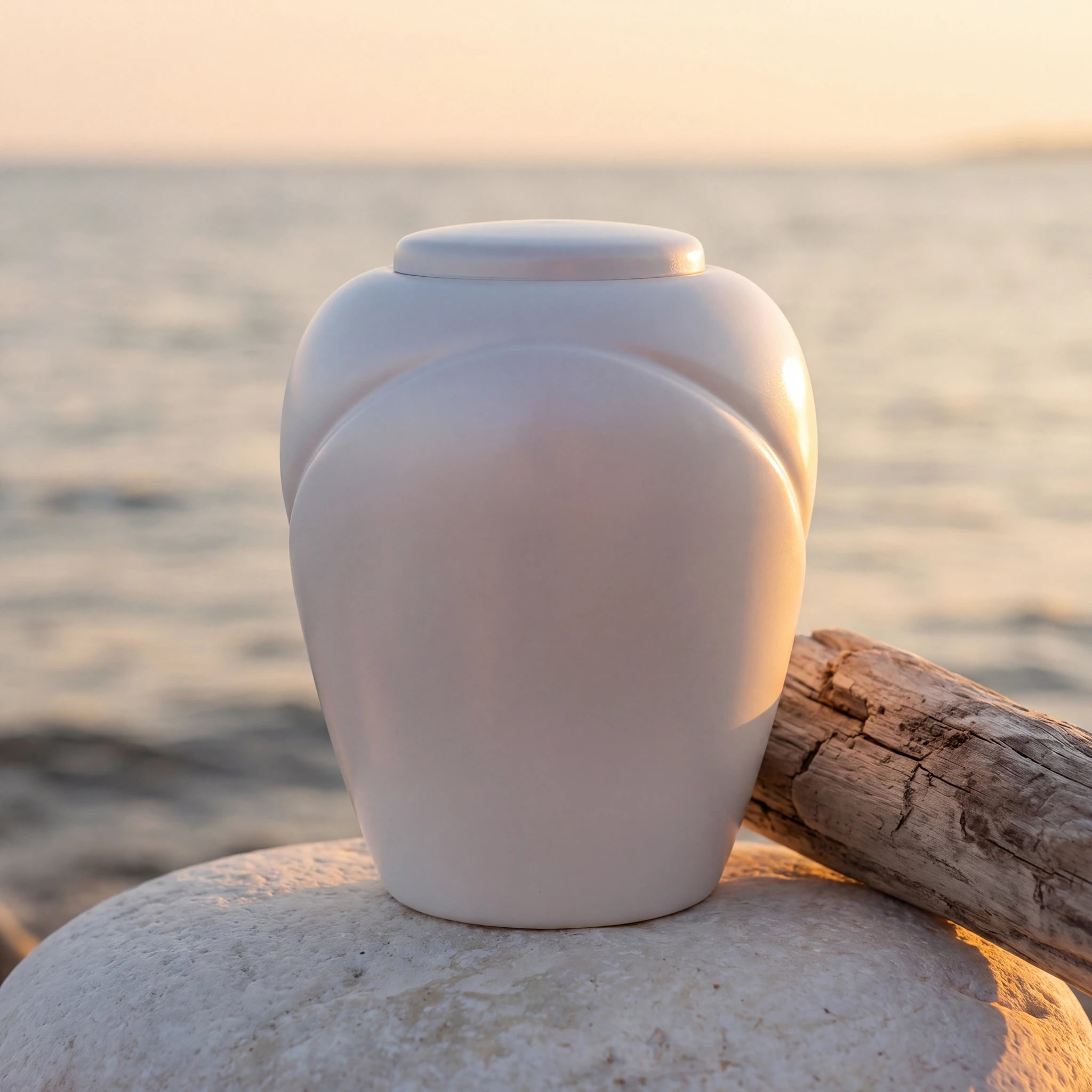 Oceane Traditional Pearl Biodegradable Water Urn for Ashes - Adult