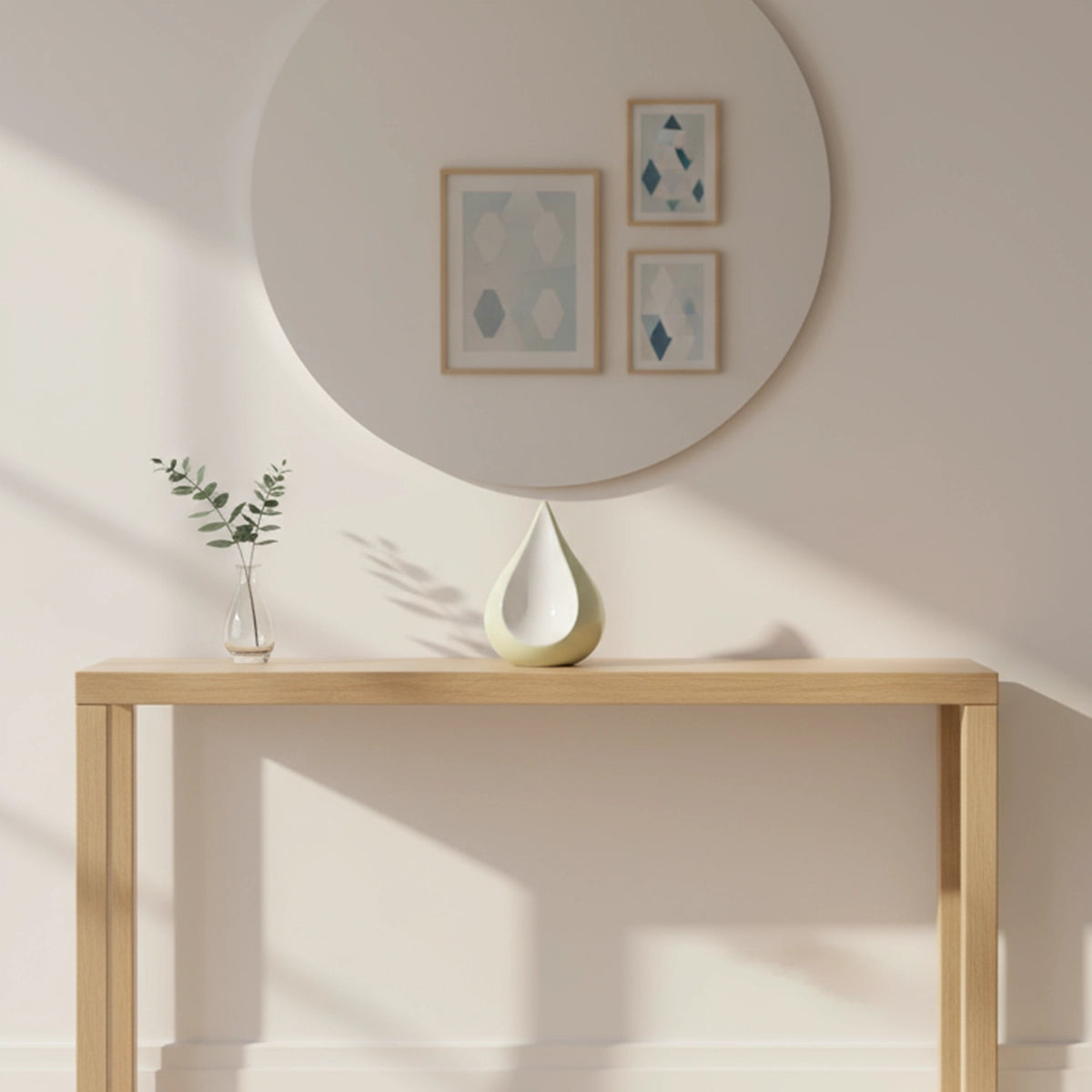 Odyssee Metal Teardrop Keepsake Urn for Ashes in Ivory and White