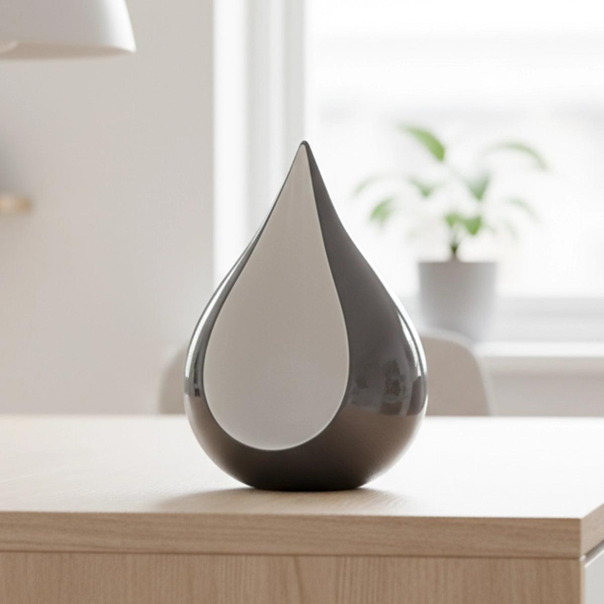 Odyssee Metal Teardrop Urn for Ashes in Grey