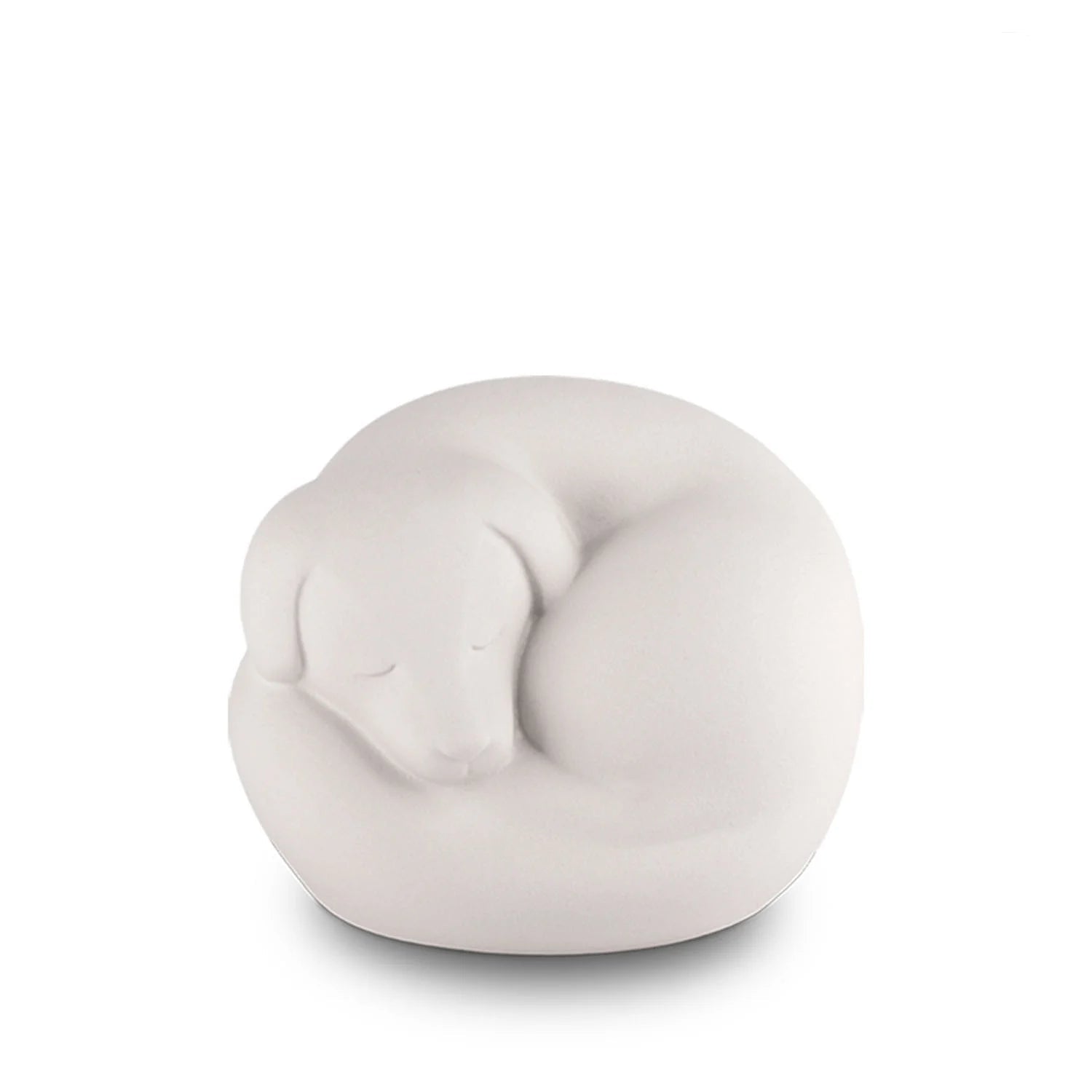 Sleeping Dog Urn for Ashes in White