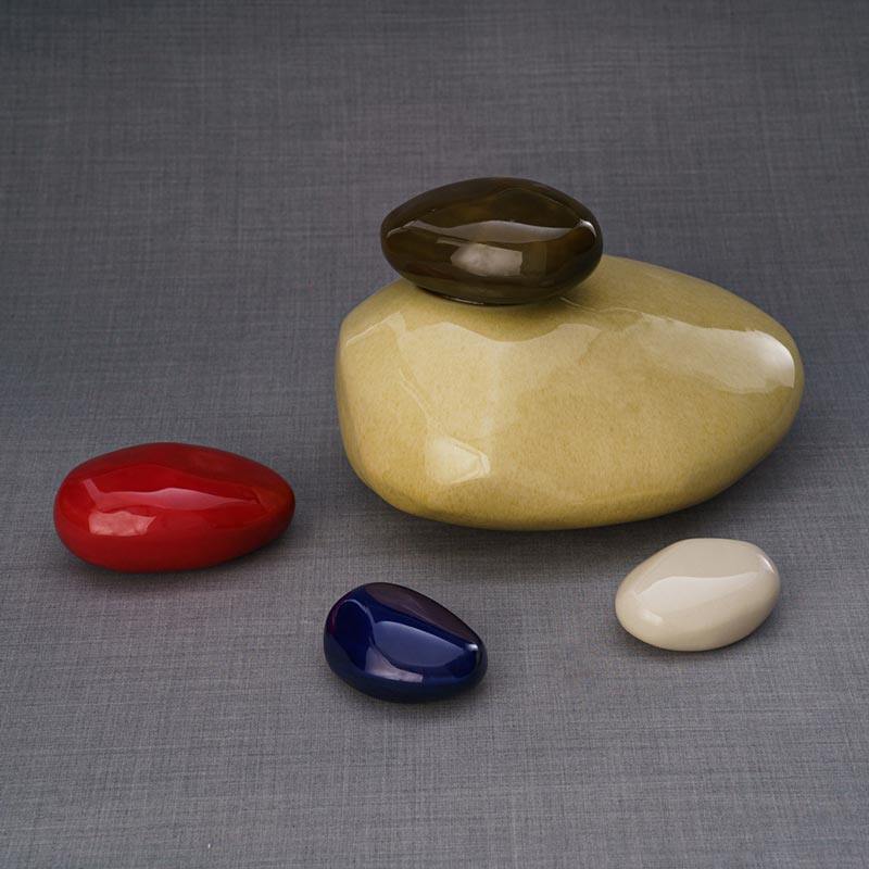Palm Stone Ashes Keepsake Urn Collection White