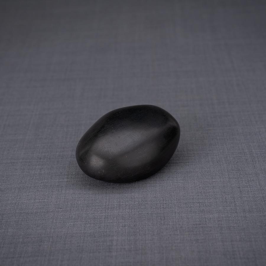 Palm Stone Ashes Keepsake Urn Matte Black Left View