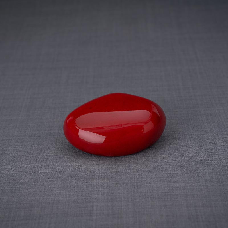 Palm Stone Ashes Keepsake Urn Red Front View