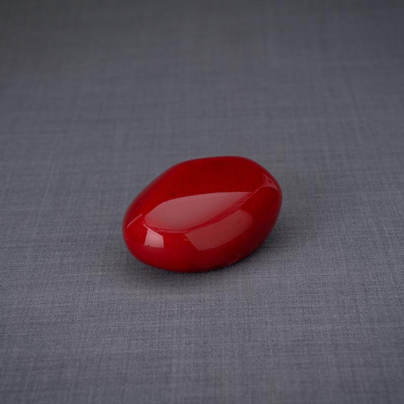 Palm Stone Ashes Keepsake Urn Red Left View