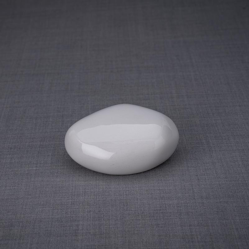 Palm Stone Ashes Keepsake Urn White Front View