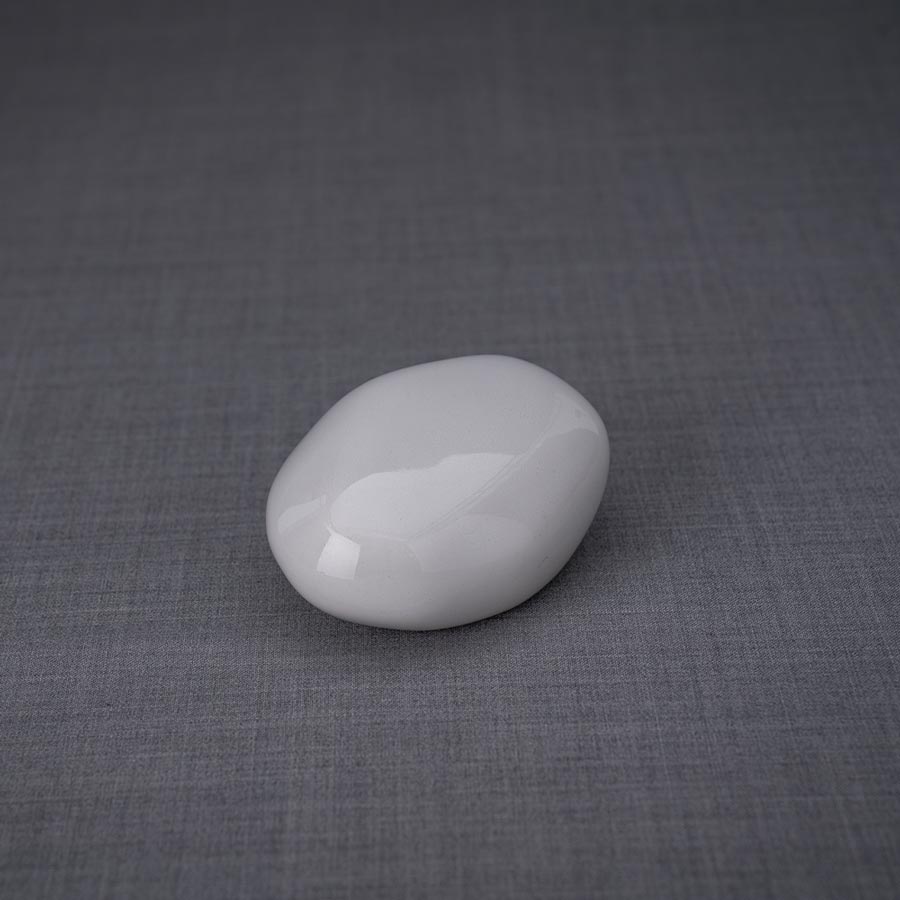 Palm Stone Ashes Keepsake Urn White Left View