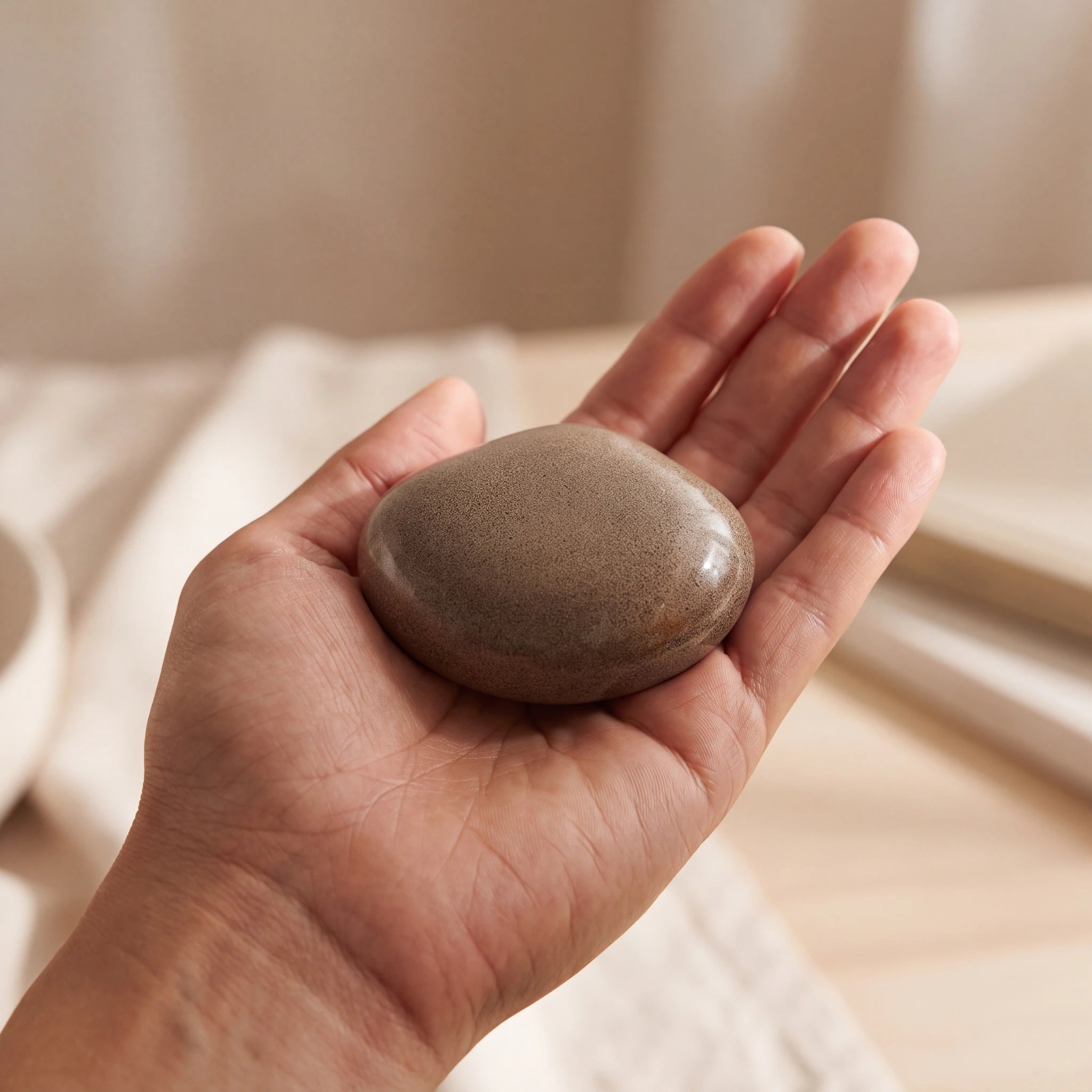 Palm-Stone-Small-Urn-for-Ashes-in-Brown-In-the-Palm