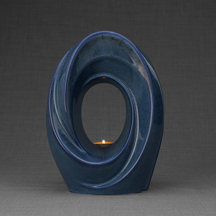 Passage Adult Urns For Ashes Front View Blue Dark Background