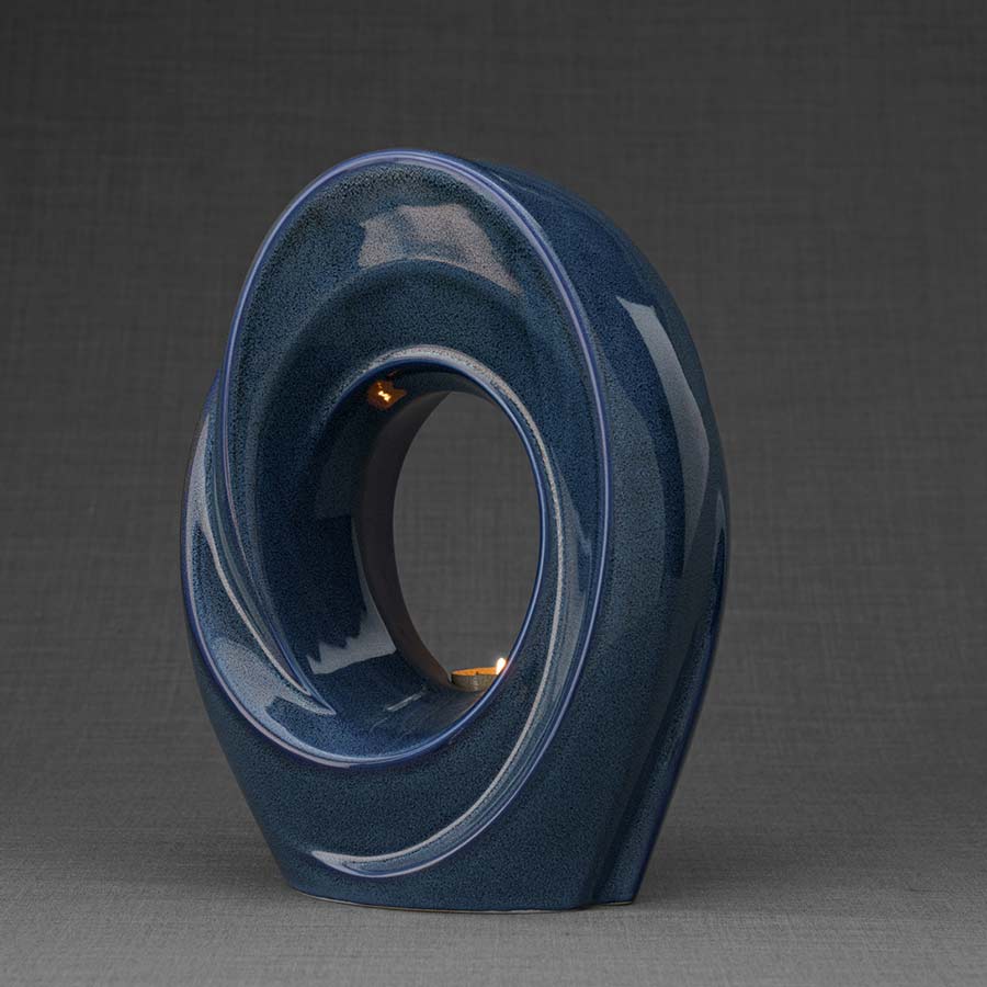 Passage Adult Urns For Ashes Left View Blue Dark Background