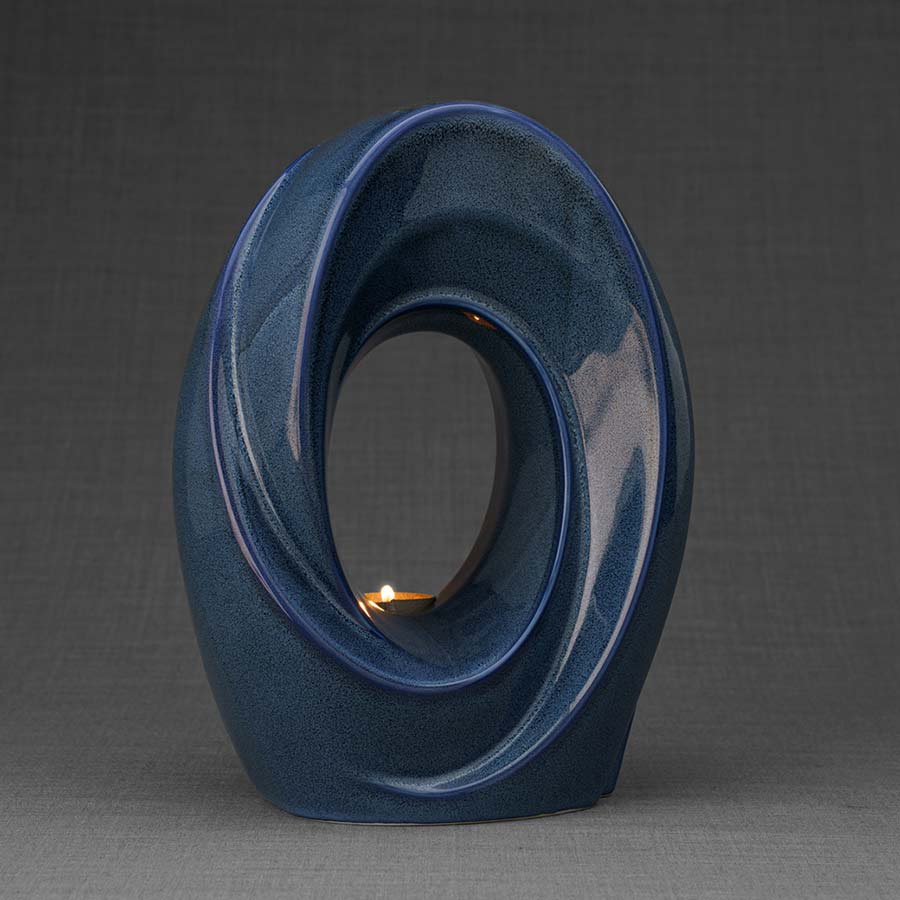Passage Adult Urns For Ashes Right View Blue Dark Background