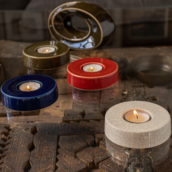 Passage Ashes Keepsake Urn with Caleo Candle on Table