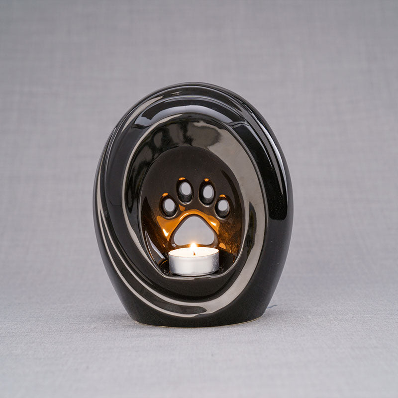 Paw Passage Cremation Urn For Pets Ashes Black Rear View