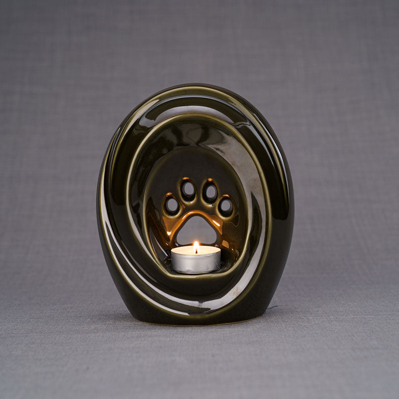 Paw Passage Cremation Urn For Pets Ashes Oily Brown Rear View