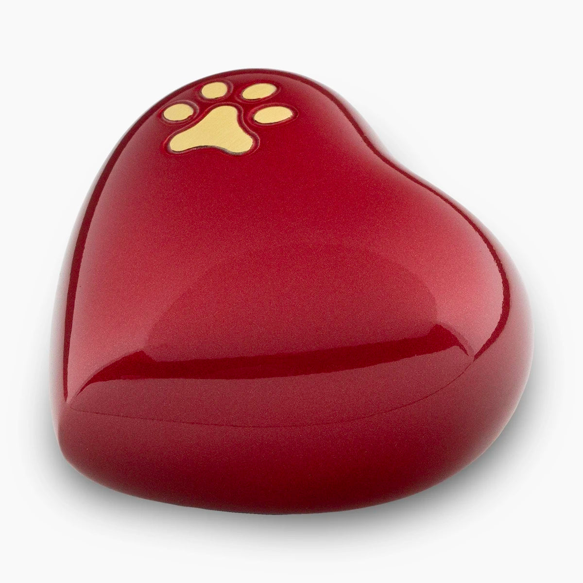 Pawprint Heart Pet Keepsake Urn for Ashes in Burgundy and Silver