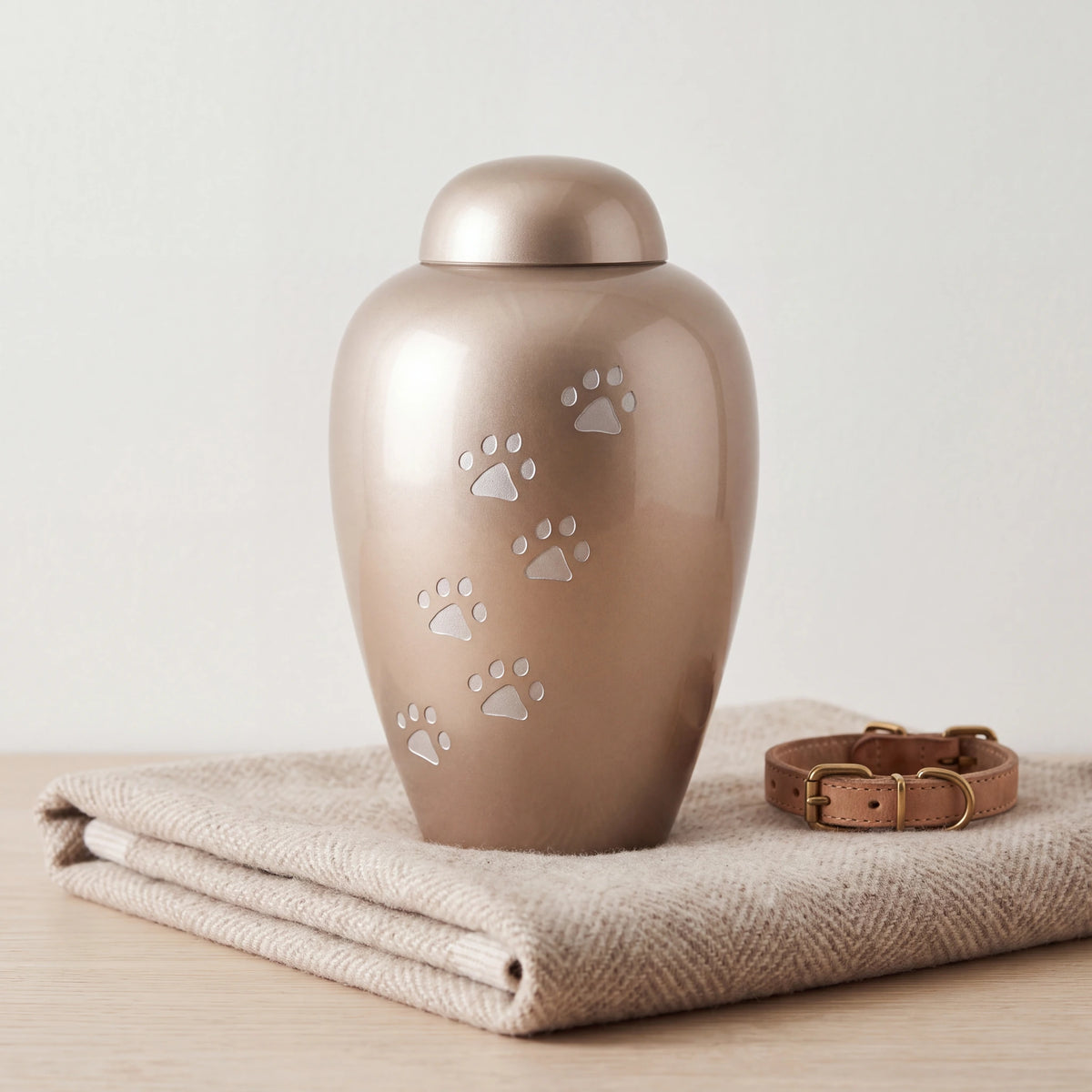 Pawprints-Crystal-Pet-Urn-for-Ashes-in-Cappuccino-Small-pet_blanket_fold