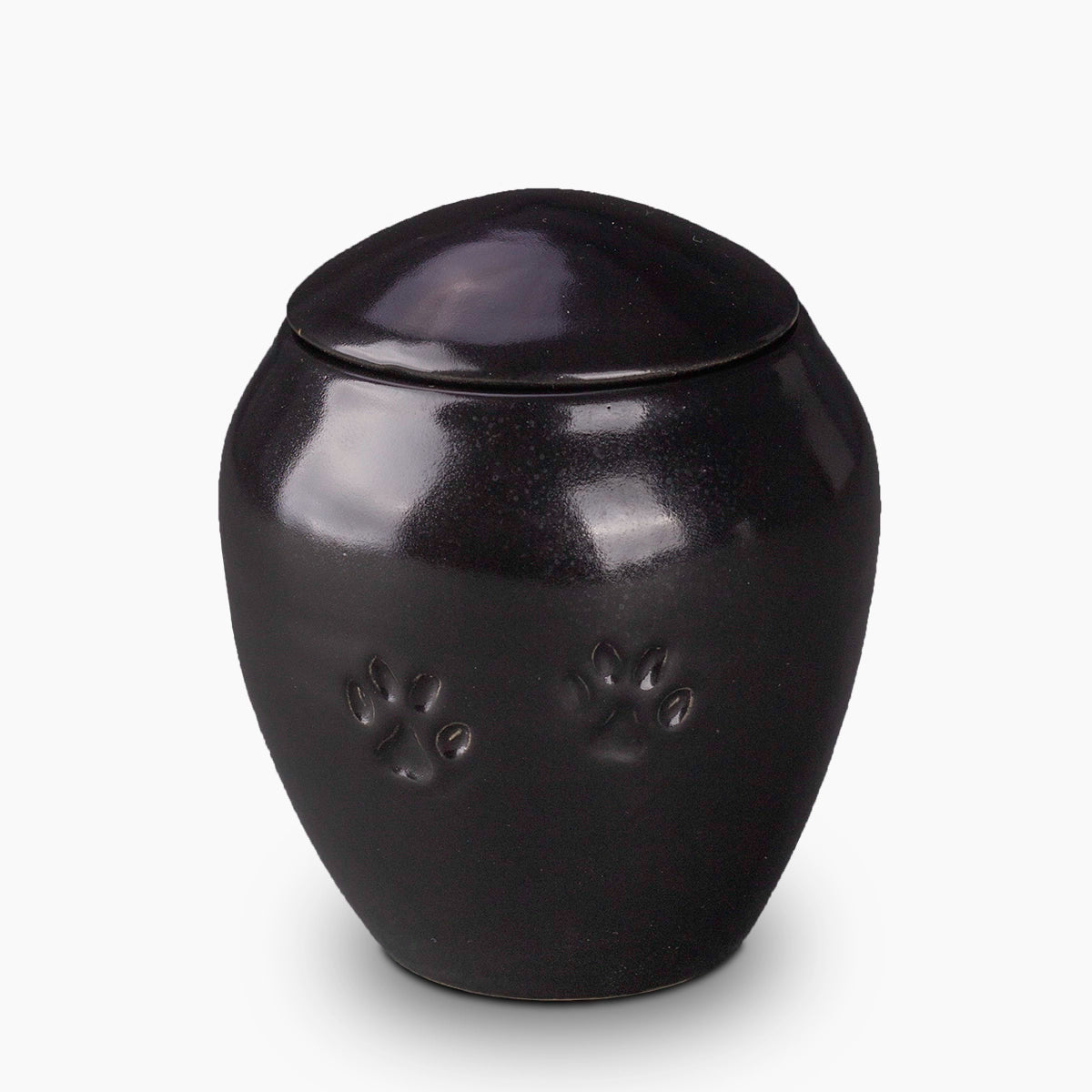 Pawprints Pet Urn for Ashes in Black Medium