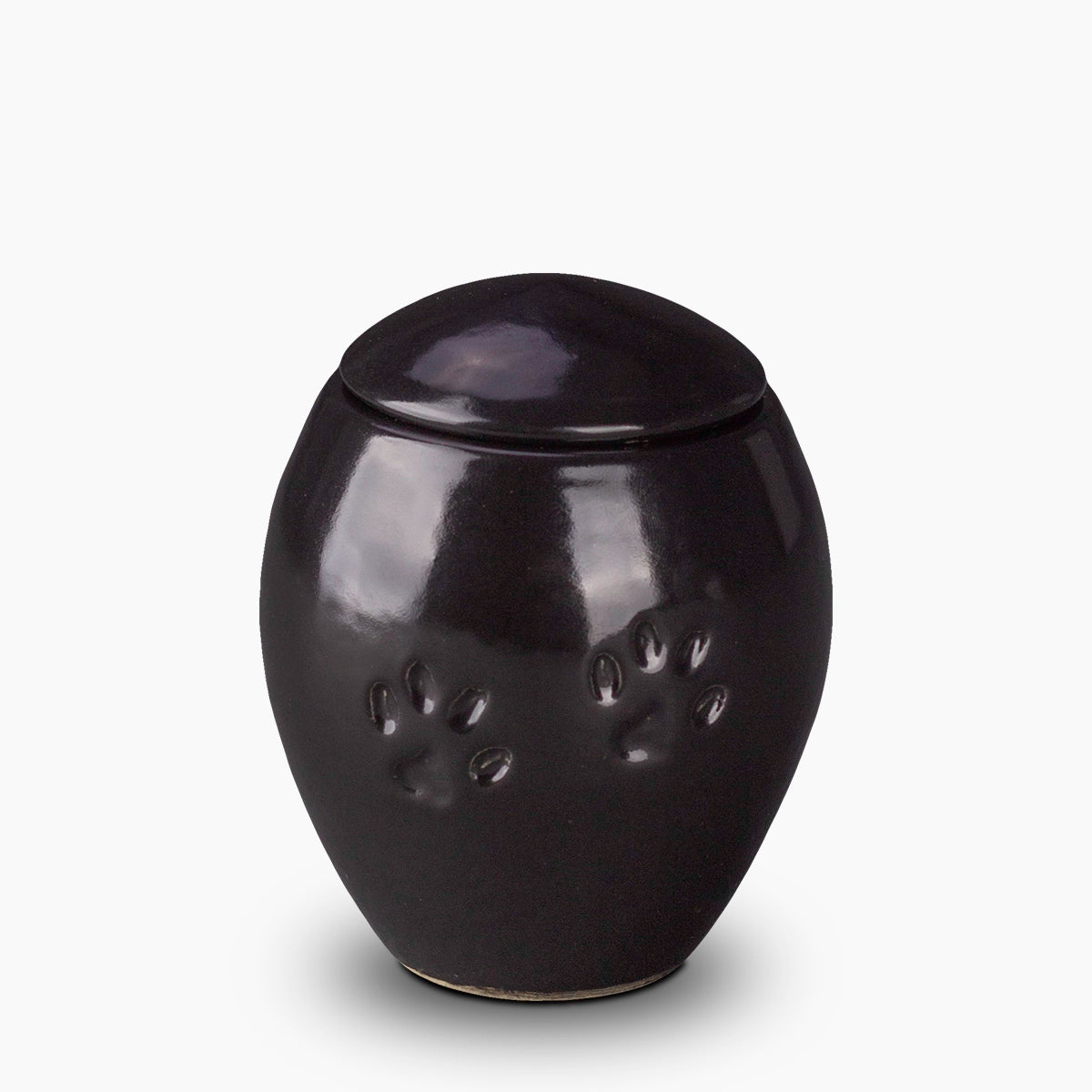Pawprints Pet Urn for Ashes in Black Small