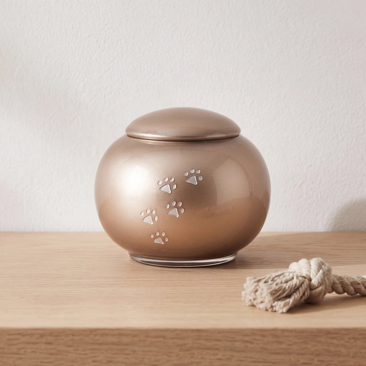 Pawprints-Round-Crystal-Pet-Urn-for-Ashes-in-Cappuccino-Small-pet_soft_toy_shelf