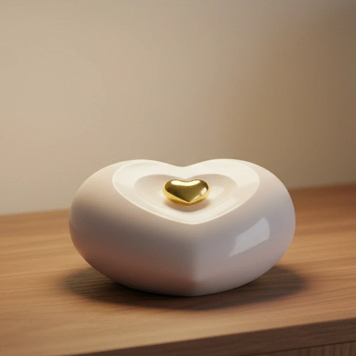Peaceful Heart Adult Cremation Urn for Ashes Front View