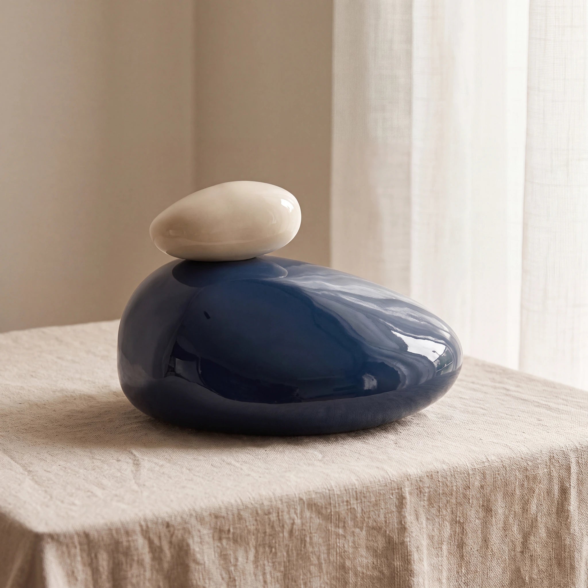 Pebbles Adult Cremation Urn for Ashes in Light Blue