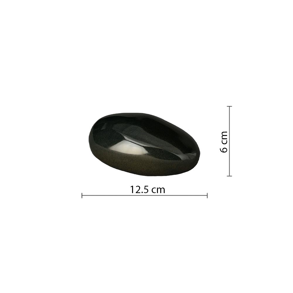 Pebbles Ashes Keepsake Urn in Glossy Black Dimensions