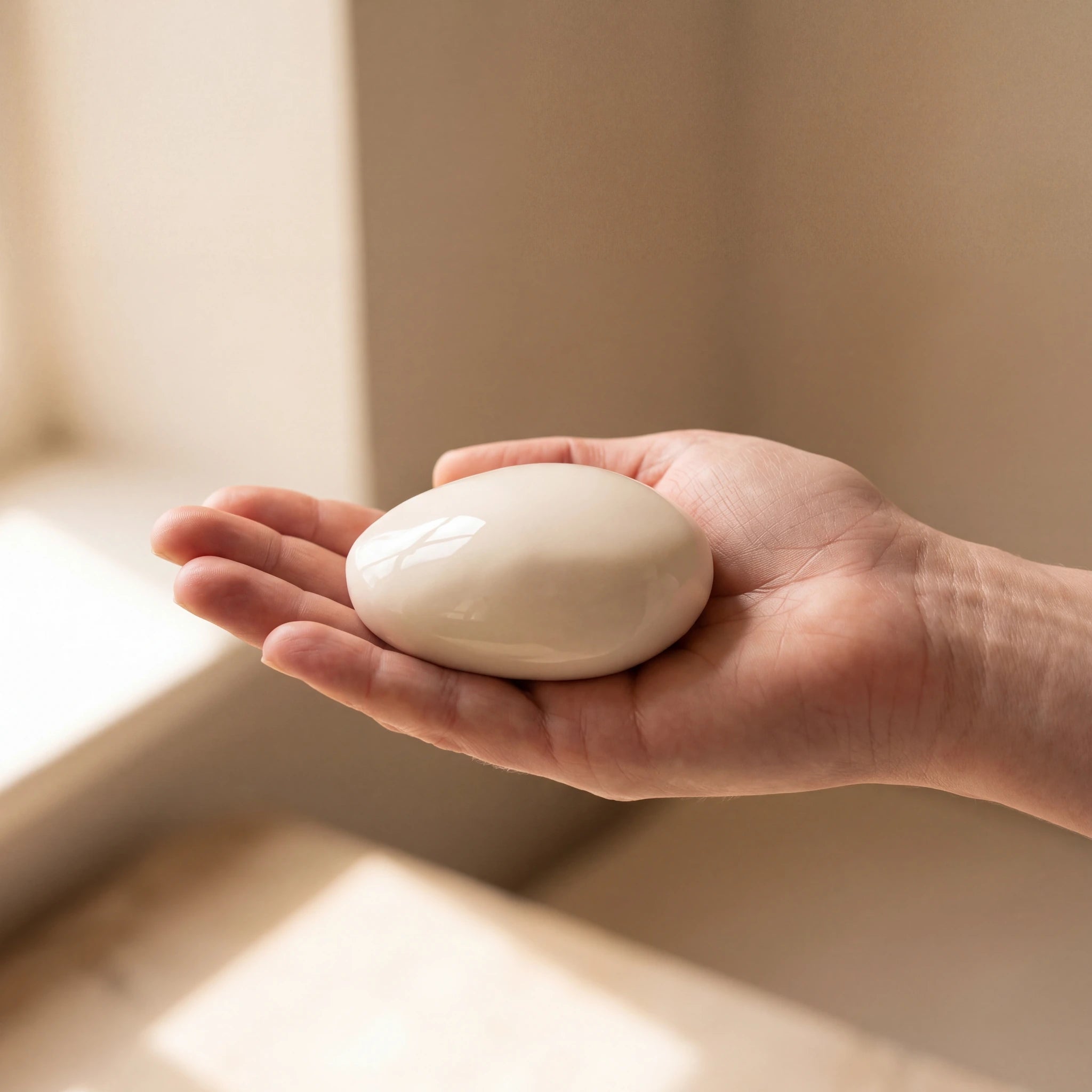 Pebbles-Small-Urn-for-Ashes-in-Cream-In-the-Palm