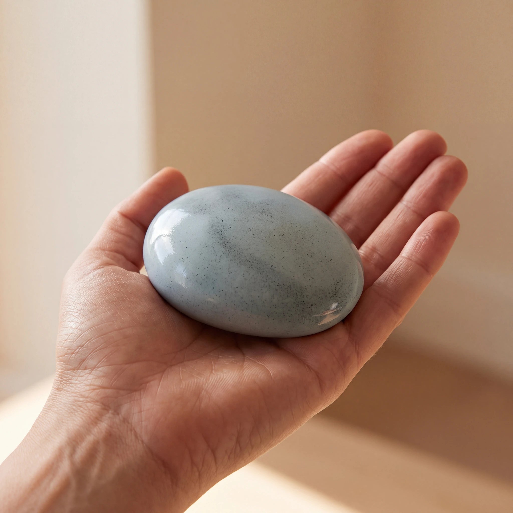 Pebbles-Small-Urn-for-Ashes-in-Light-Blue-In-the-Palm