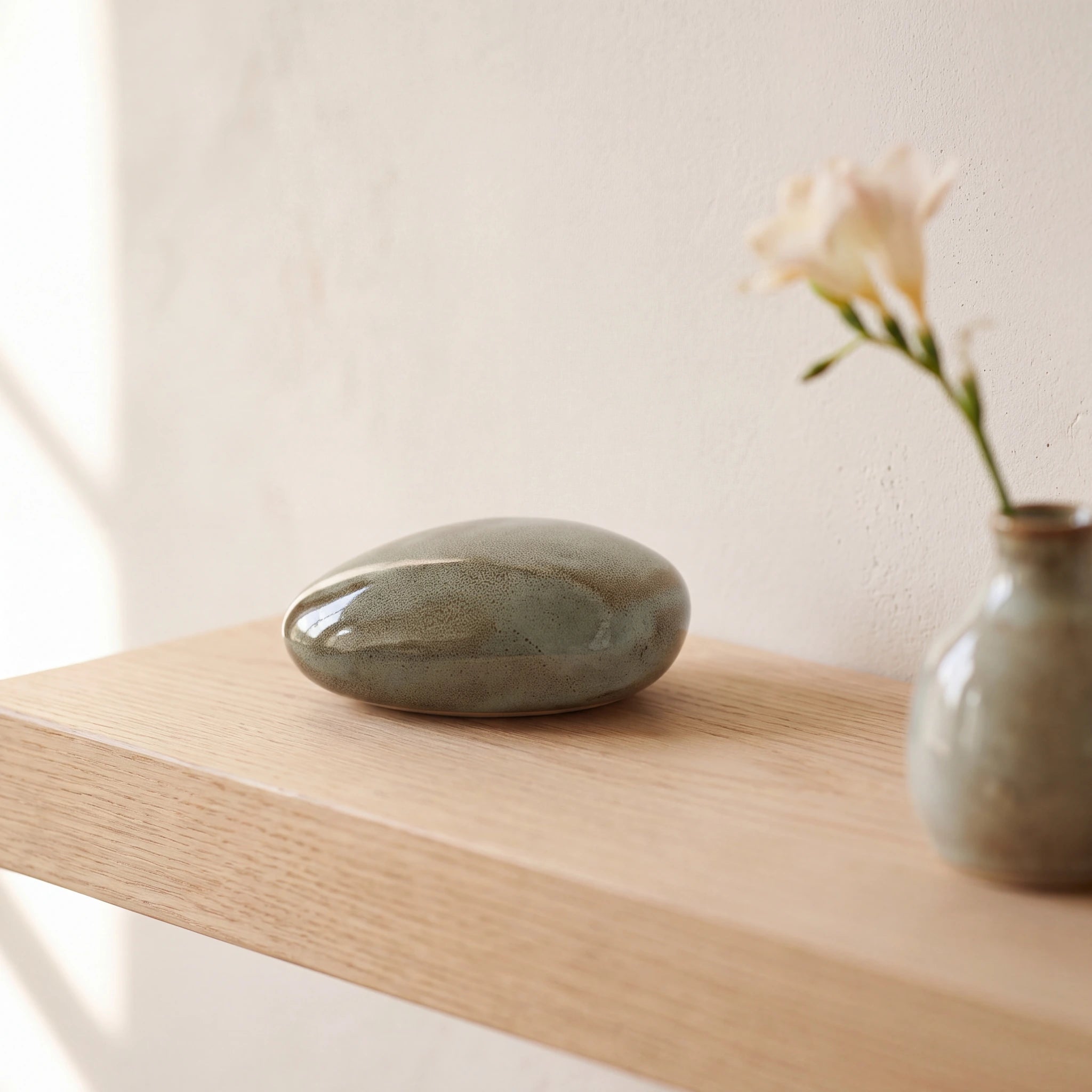 Pebbles-Small-Urn-for-Ashes-in-Oily-Green-keepsake_bud_vase
