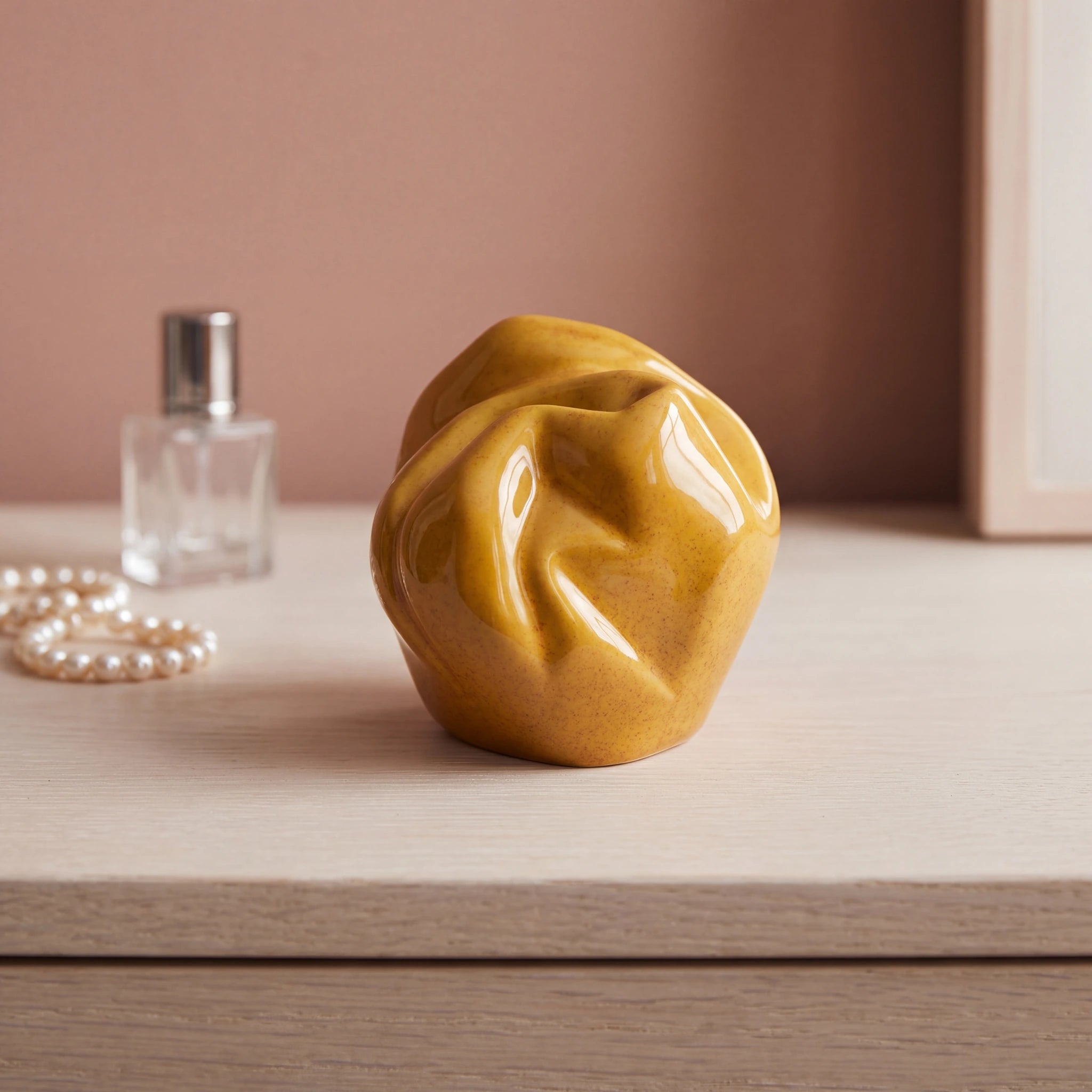 Precious Small Urn for Ashes in Amber Yellow