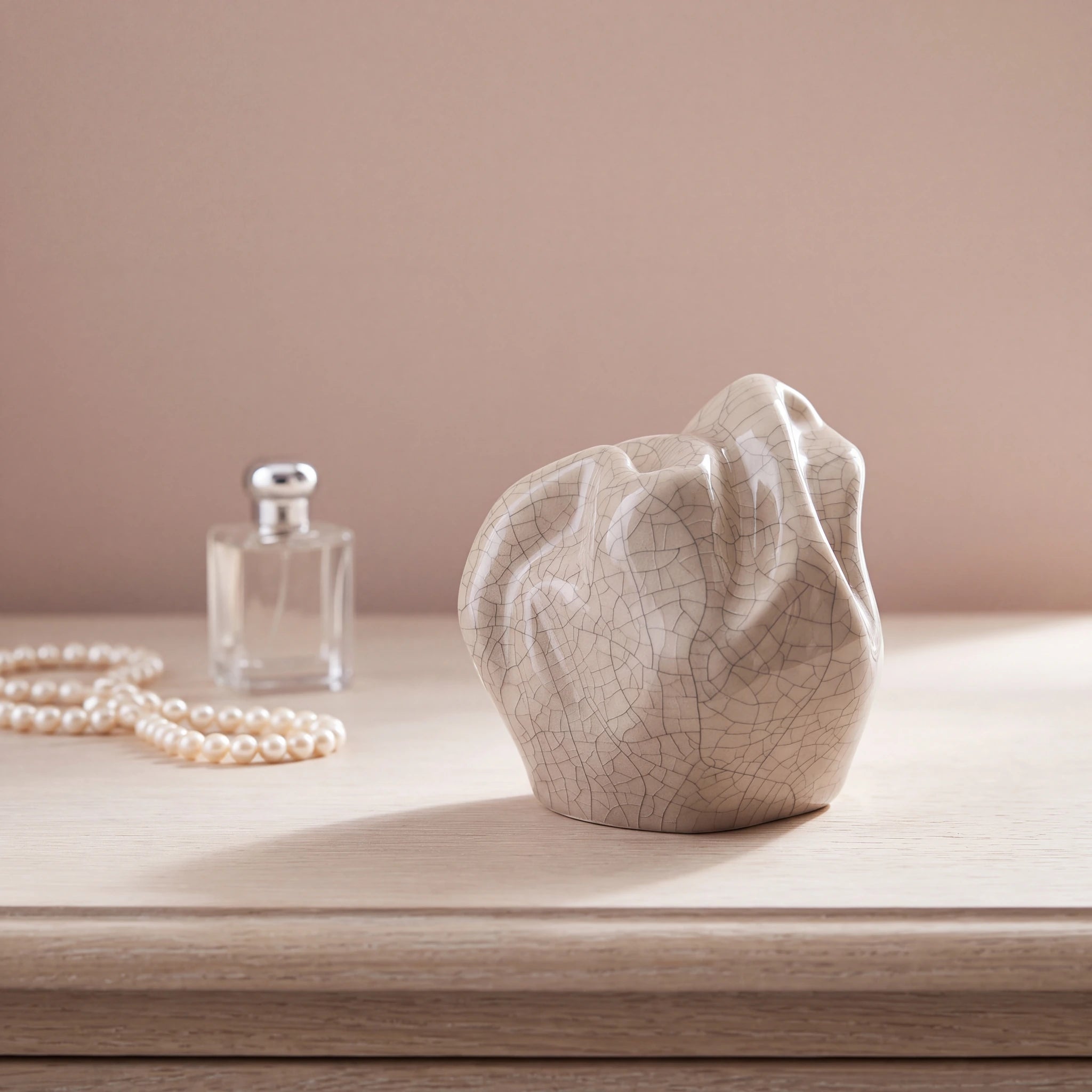 Precious Small Urn for Ashes in Crackle Glaze