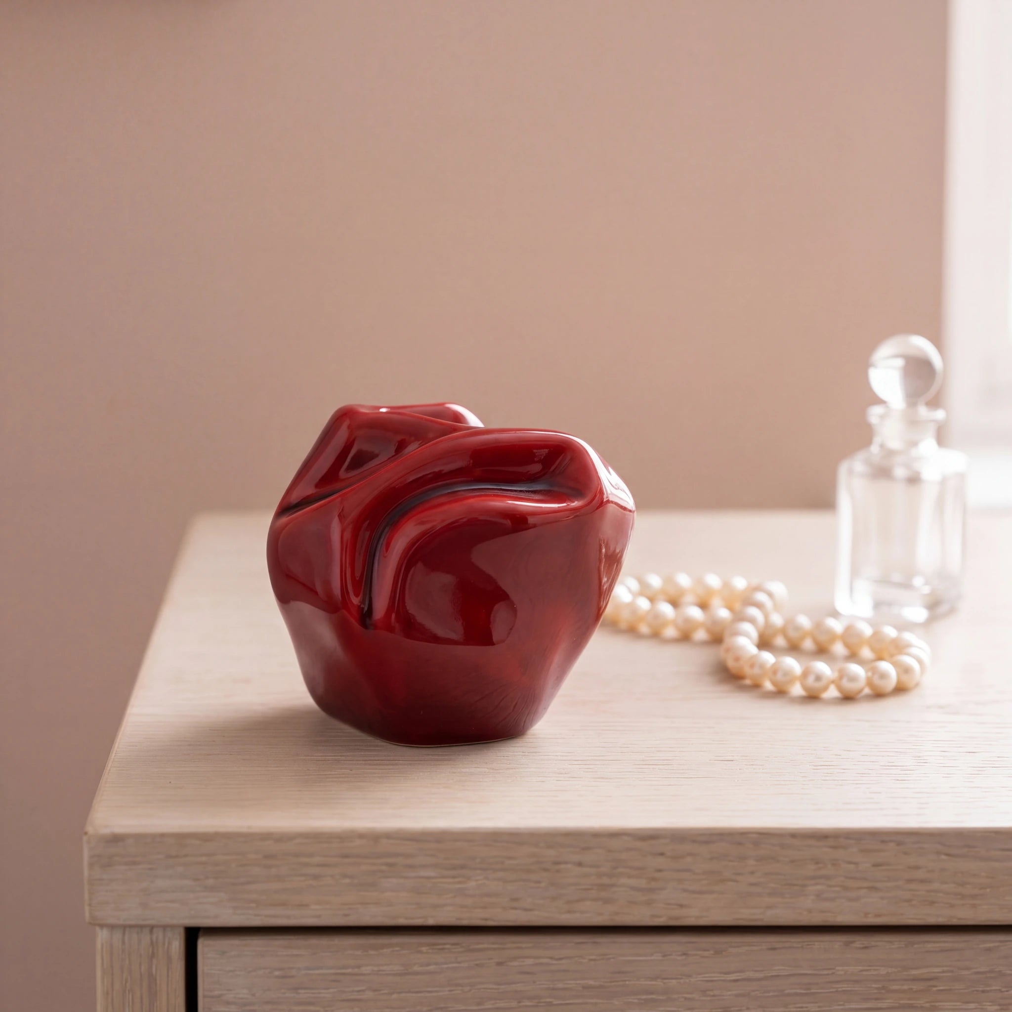 Precious Small Urn for Ashes in Red