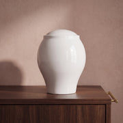 Pure White Classic Adult Cremation Urn for Ashes