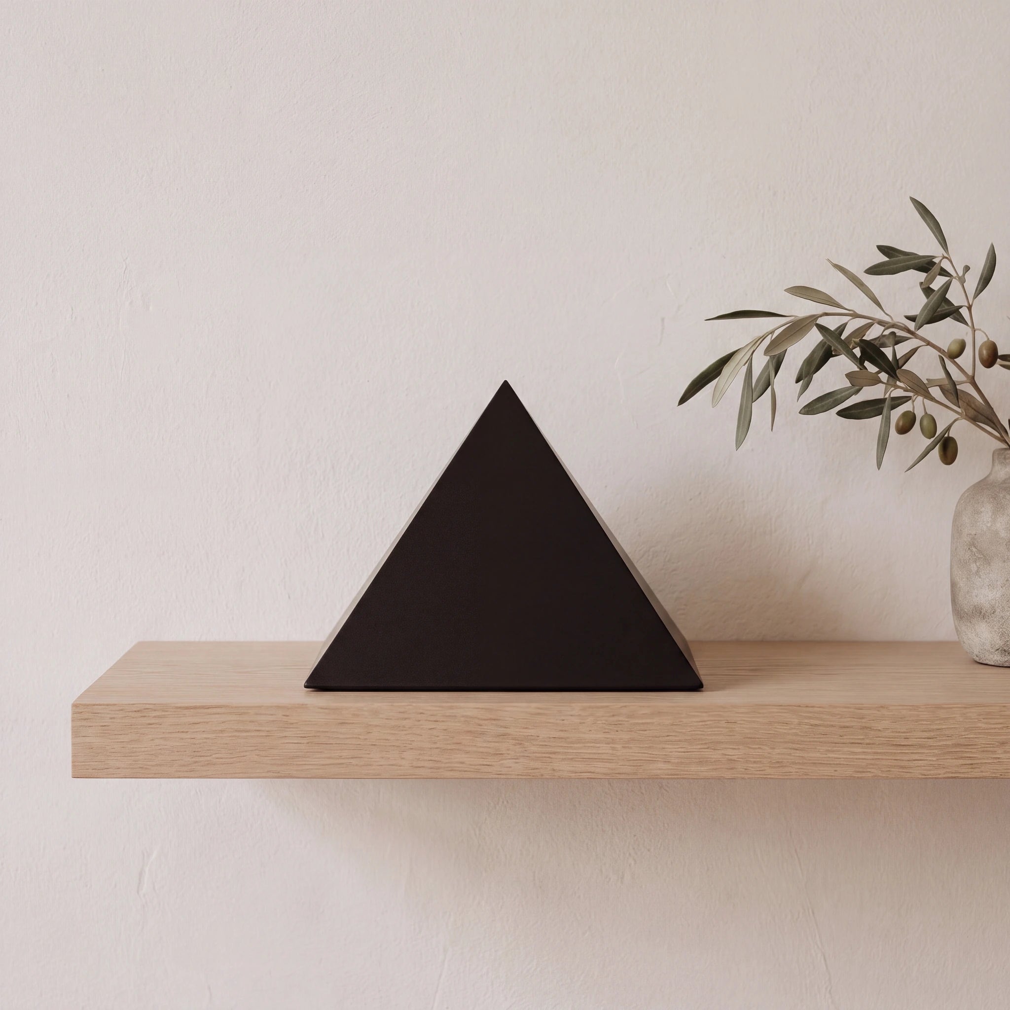 Pyramid Adult Cremation Urn for Ashes in Matte Black Stainless Steel