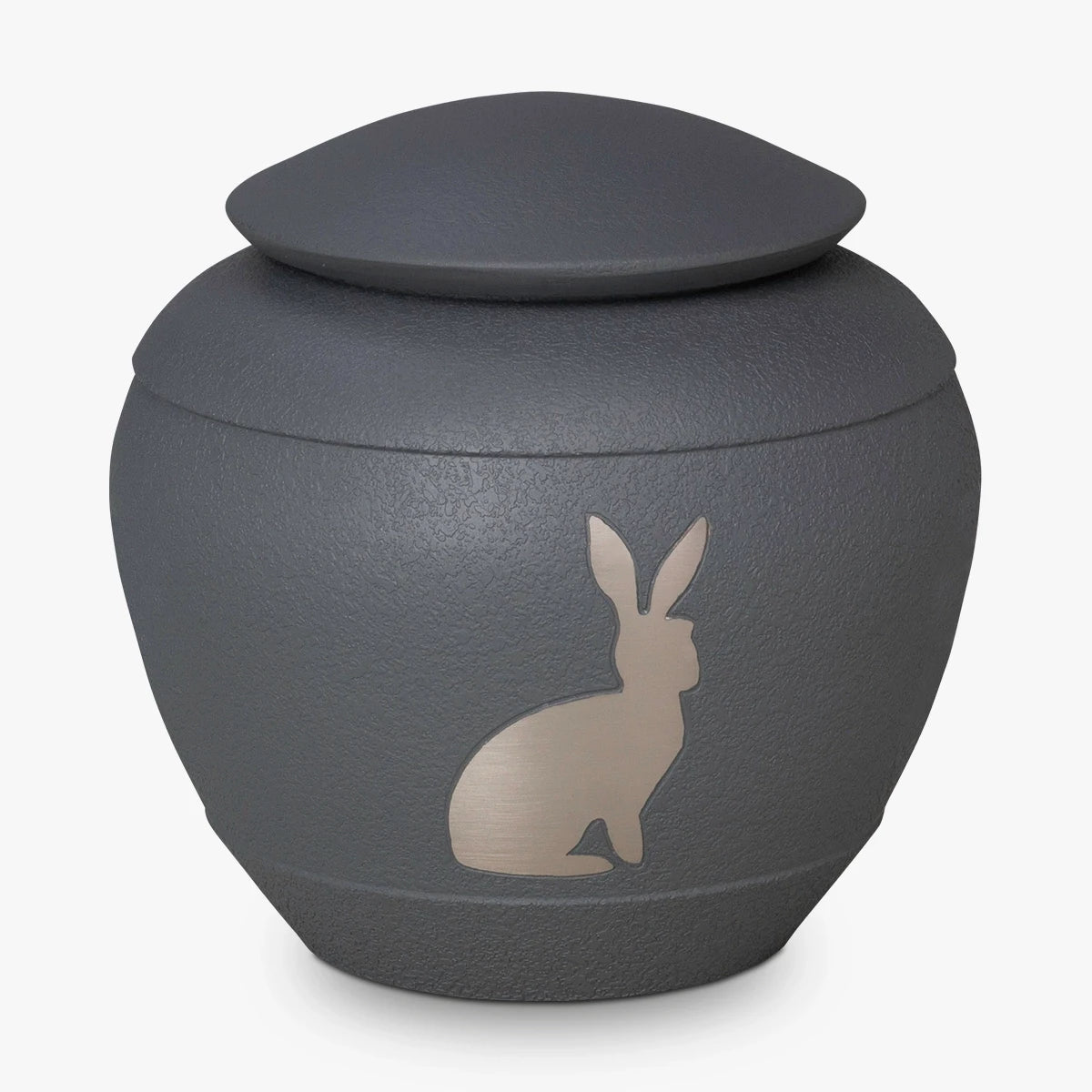 Rabbit Urn for Ashes in Graphite and Silver