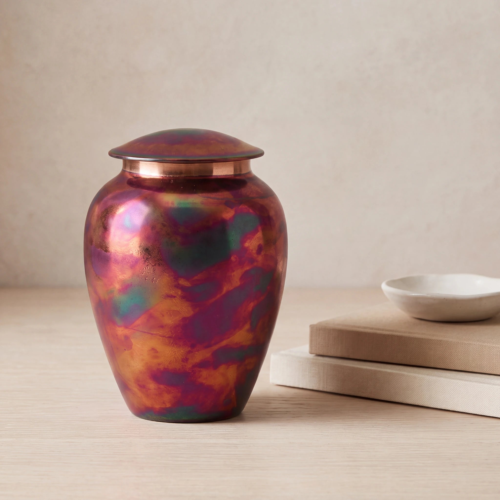 Raku-Metal-Keepsake-Urn-for-Ashes-in-Multicolour-keepsake_books_dish