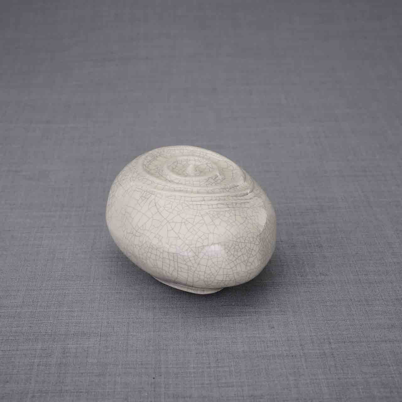 Resonance Ashes Keepsake Urn in Crackle Glaze Front Facing Dark Background