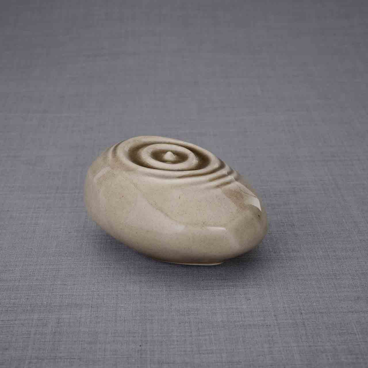 Resonance Ashes Keepsake Urn in Dark Beige Turned Right Dark Background