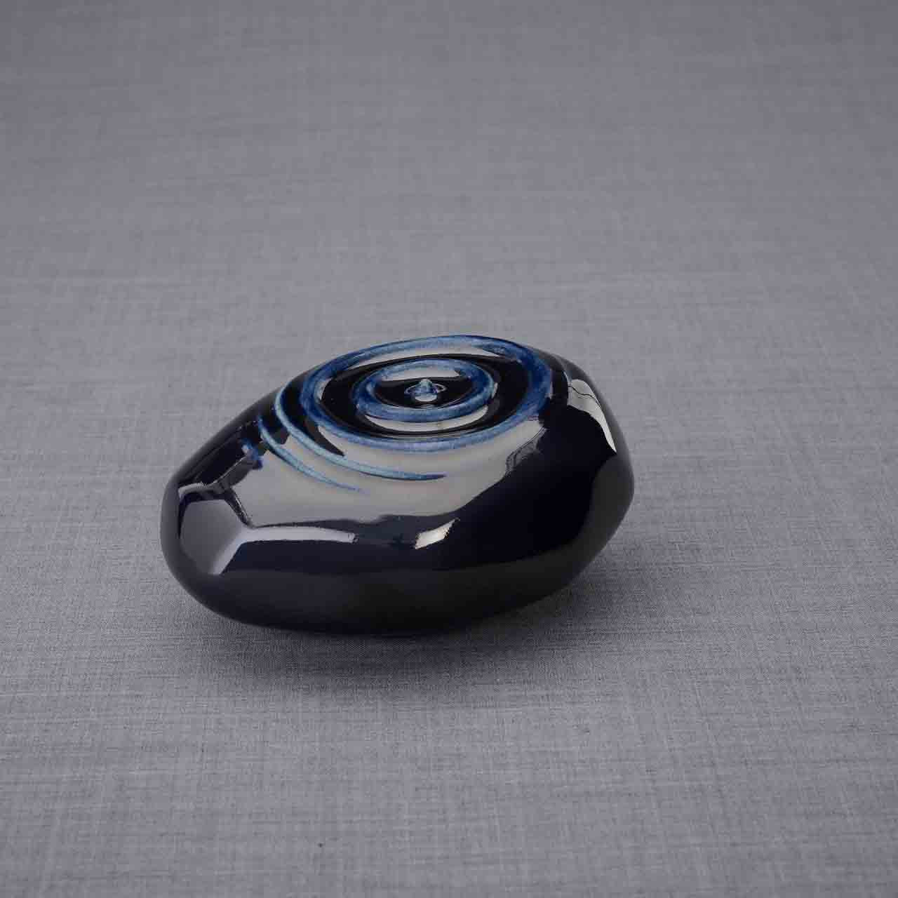 Resonance Ashes Keepsake Urn in Metallic Blue Dark Background