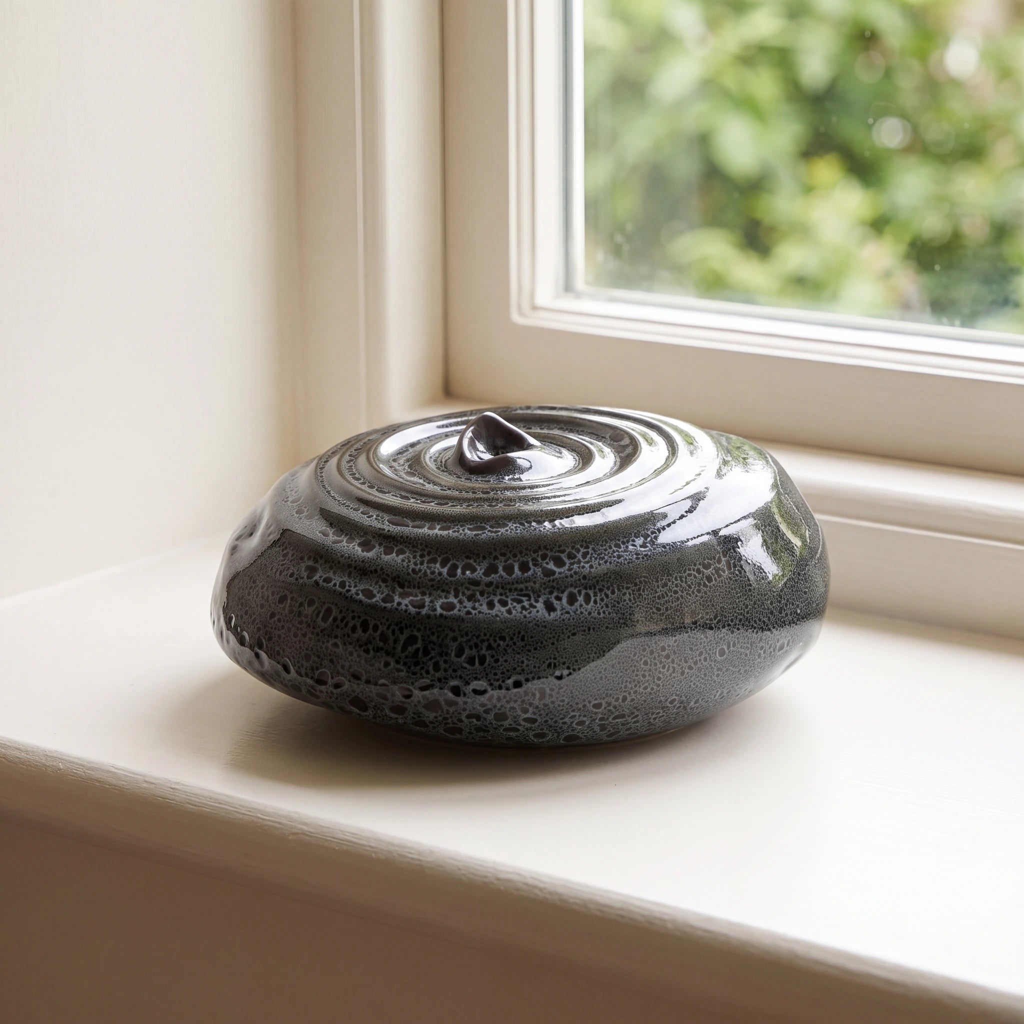 Ripples Adult Cremation Urn for Ashes in Black