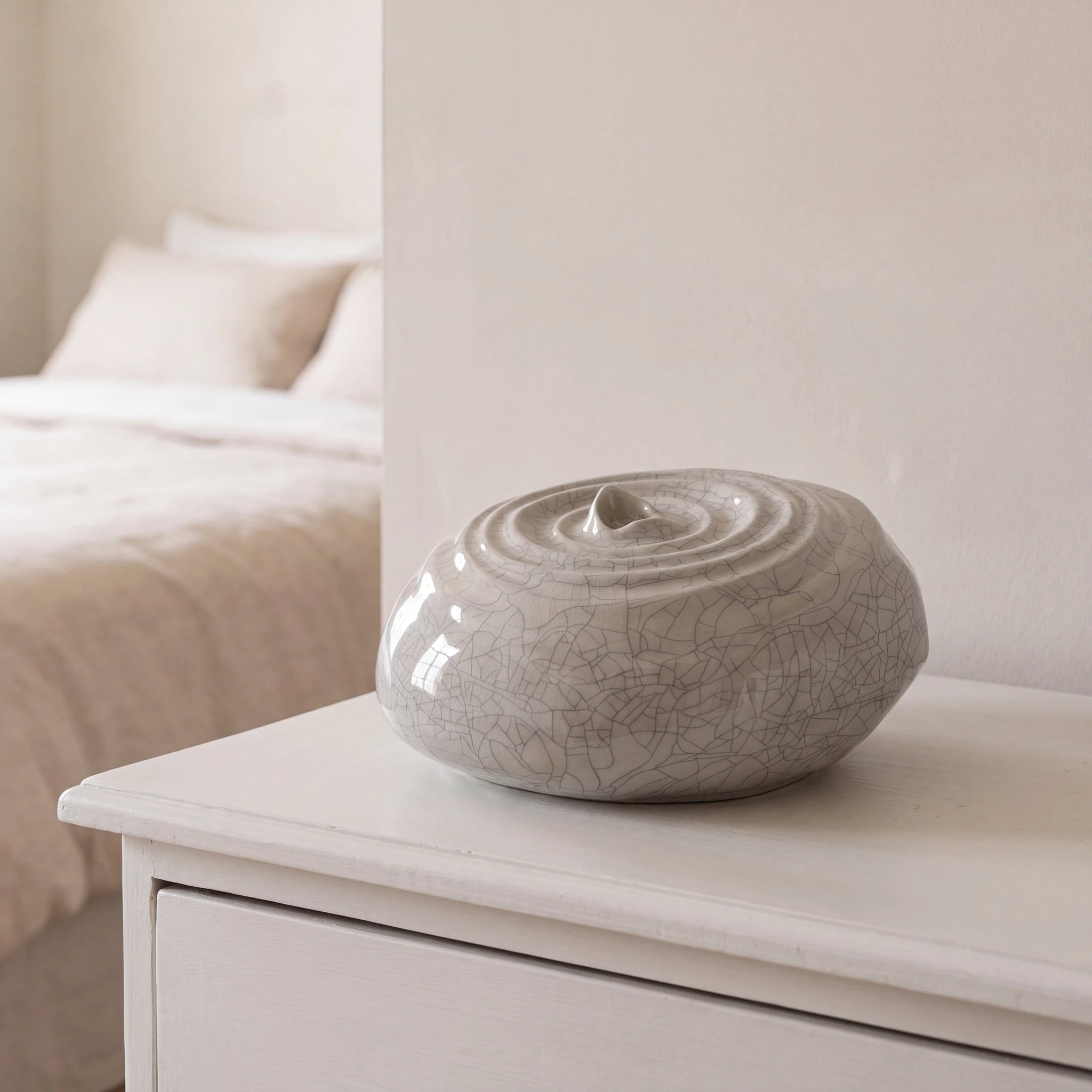 Ripples Adult Cremation Urn for Ashes in Crackle Glaze