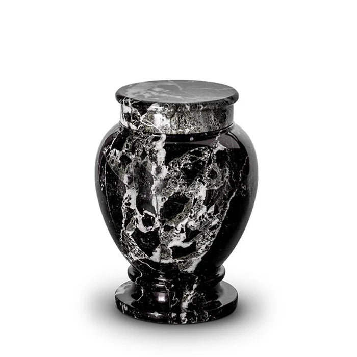 Black & White Marble Pet Urn for Ashes